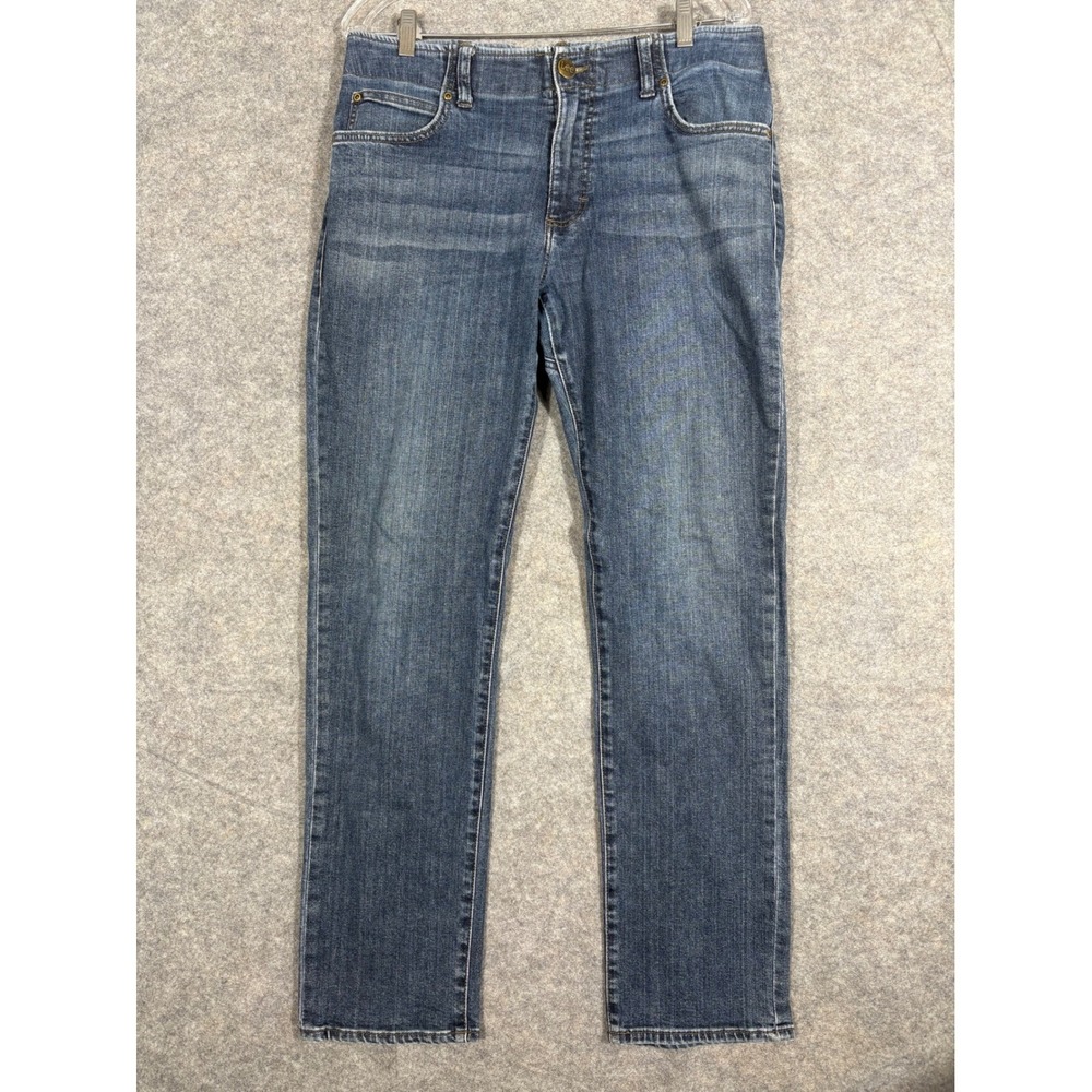 Lee Extreme Motion Mens Jeans Tapered Leg Dark Wash Denim Size 32x30